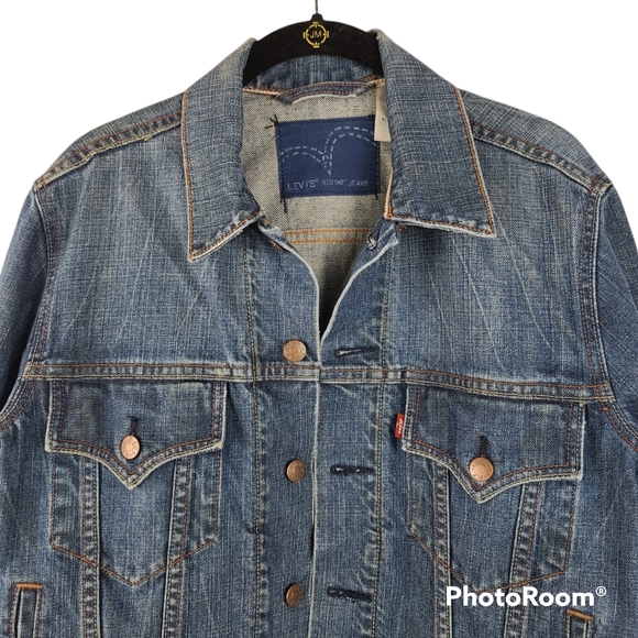Levi's Slim Trucker Denim Jacket Women's Medium Red Tab PRICE FIRM - Picture 2 of 9
